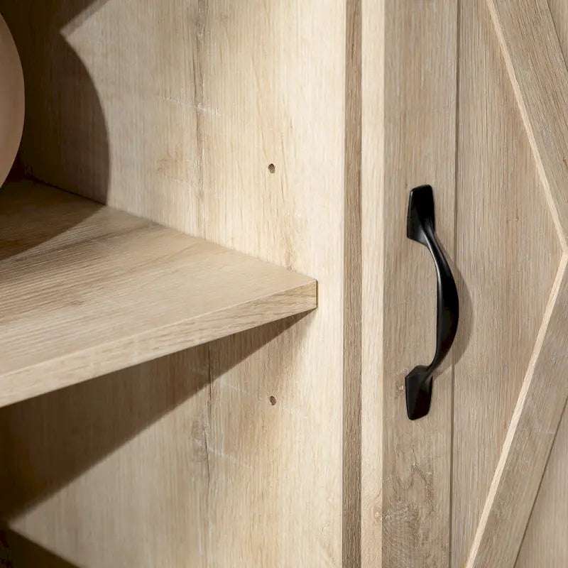Meuble TV coulissant 52 pouces avec porte de grange de style Highboy