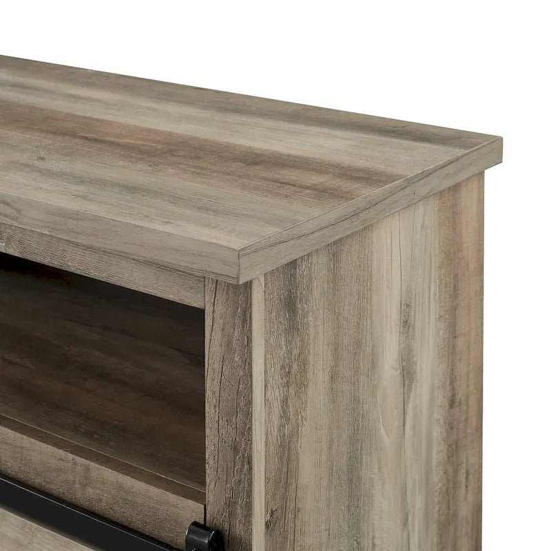 Meuble TV coulissant 52 pouces avec porte de grange de style Highboy