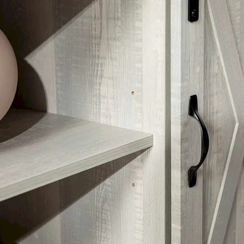 Meuble TV coulissant 52 pouces avec porte de grange de style Highboy