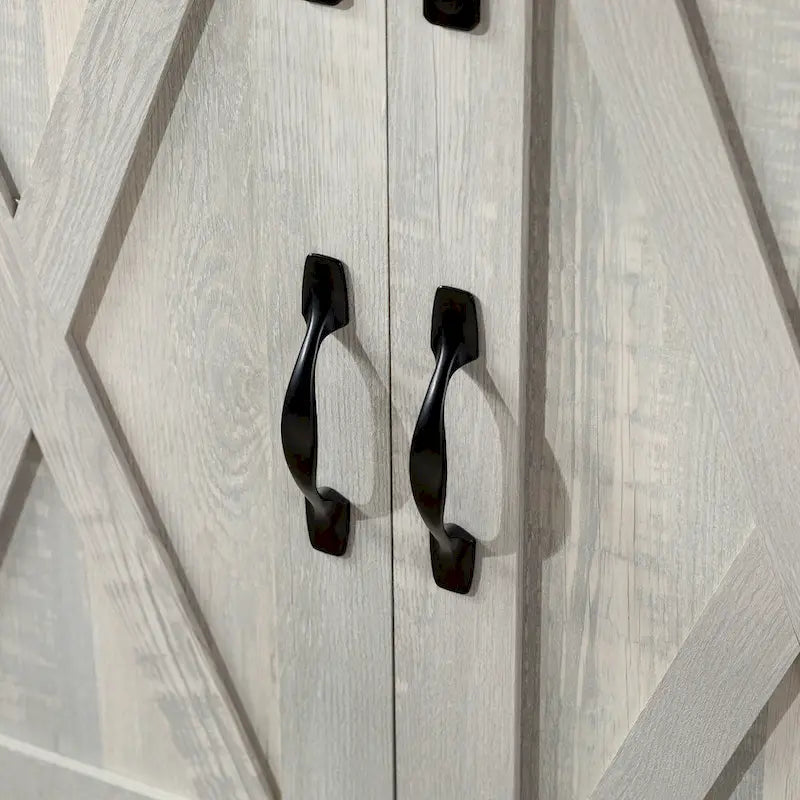 Meuble TV coulissant 52 pouces avec porte de grange de style Highboy