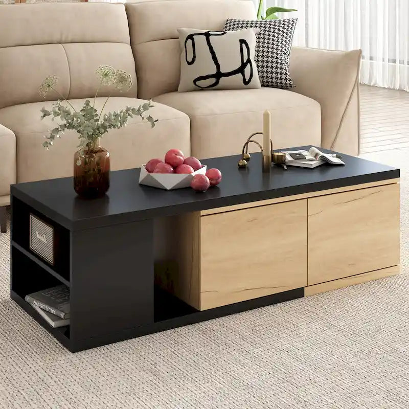 Table basse multifonctionnelle avec rangement dissimulé et 2 tiroirs