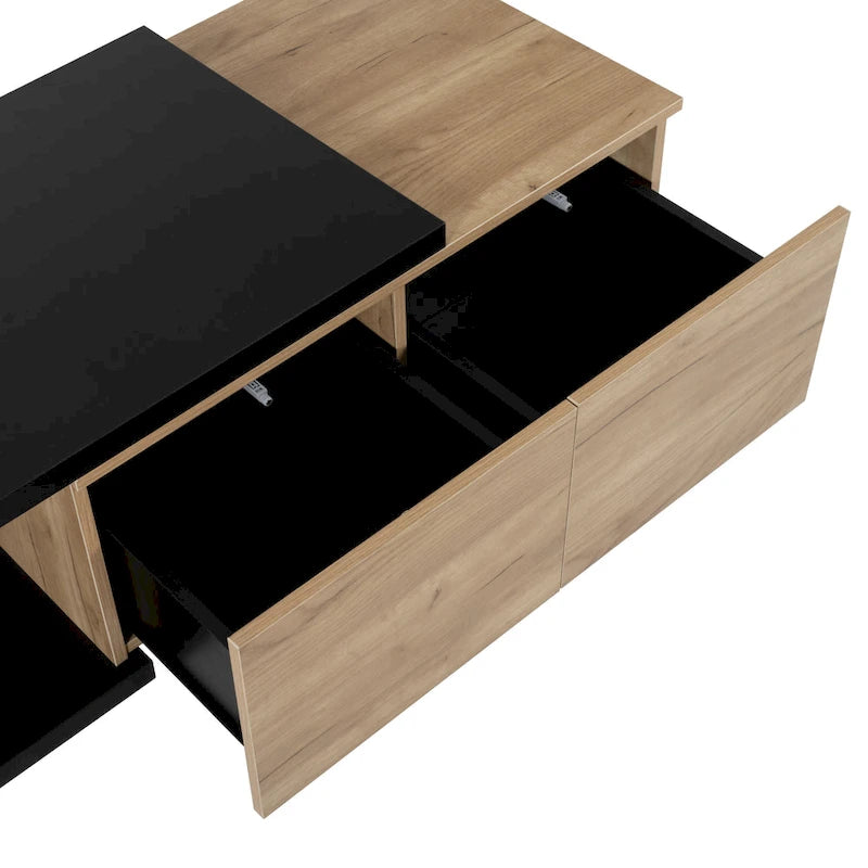 Table basse multifonctionnelle avec rangement dissimulé et 2 tiroirs