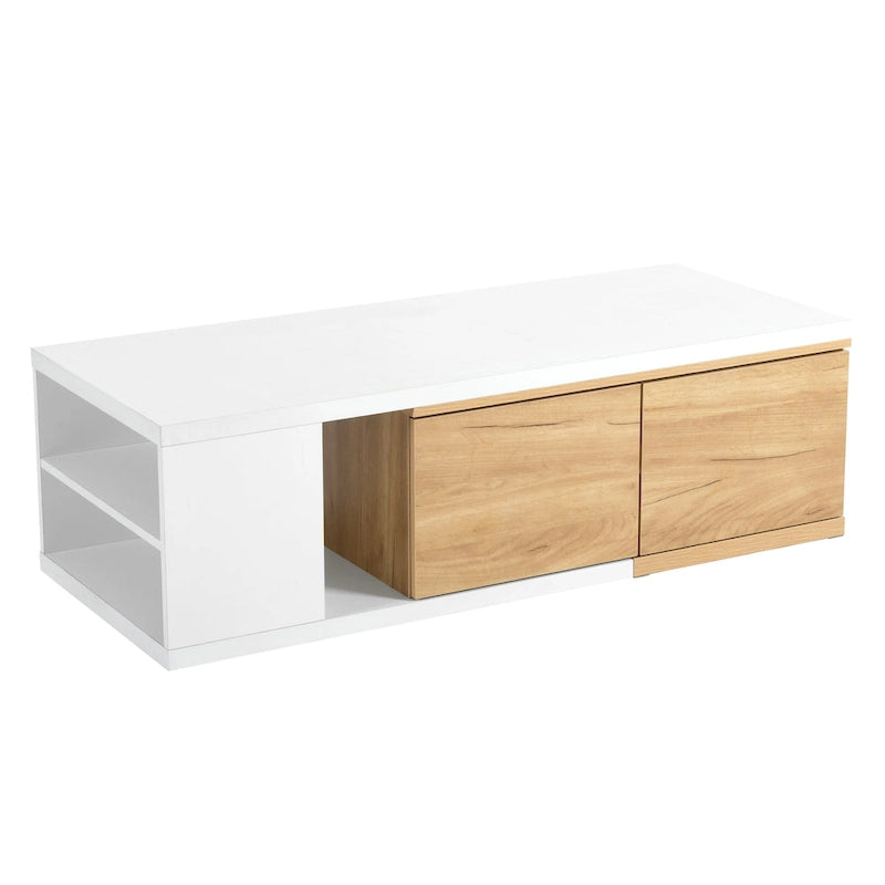 Table basse multifonctionnelle avec rangement dissimulé et 2 tiroirs