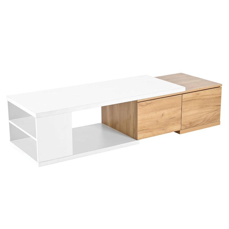 Table basse multifonctionnelle avec rangement dissimulé et 2 tiroirs
