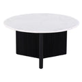 Table basse de luxe à piédestal avec plateau rond en marbre