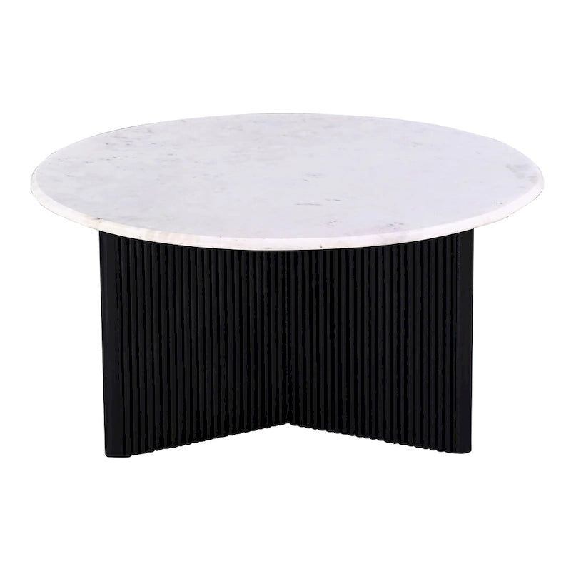 Table basse de luxe à piédestal avec plateau rond en marbre