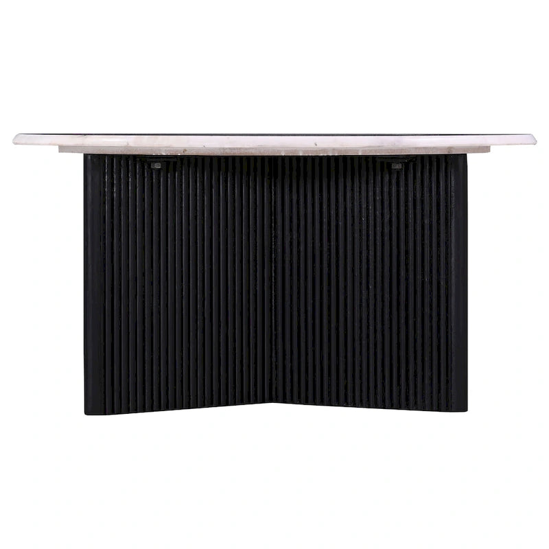 Table basse de luxe à piédestal avec plateau rond en marbre