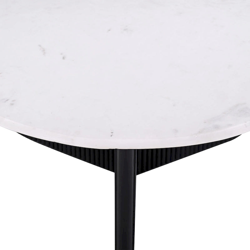 Table basse de luxe à piédestal avec plateau rond en marbre