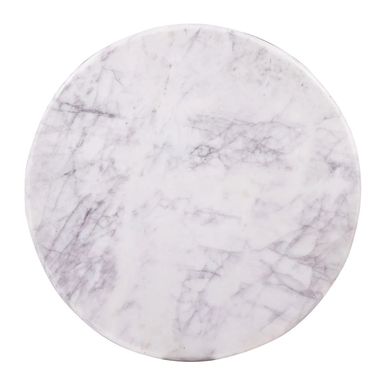 Table basse de luxe à piédestal avec plateau rond en marbre