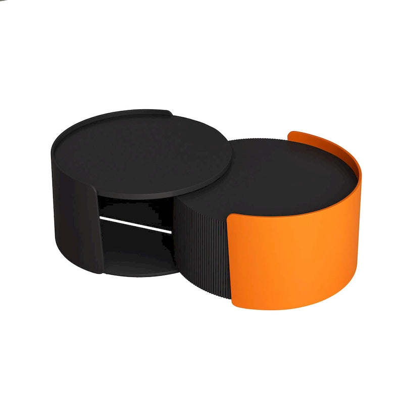Tables basses — Tables rondes et guéridons ; incluant des tables d'appoint de style moderne dotées de plateaux coulissants extensibles