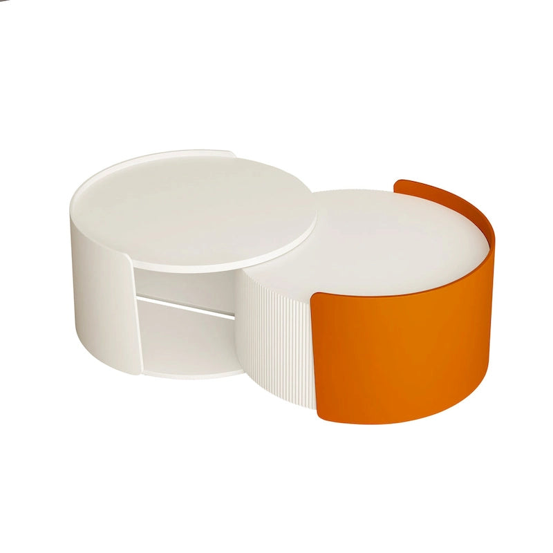 Tables basses — Tables rondes et guéridons ; incluant des tables d'appoint de style moderne dotées de plateaux coulissants extensibles