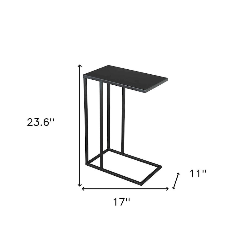 24 Table d'appoint abstraite en fer noir - 17' X '23.6' X '11