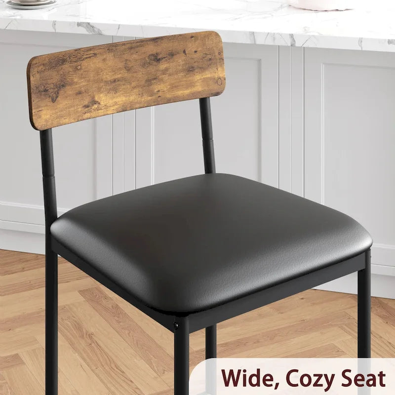Ensemble de 2 tabourets de bar, tabourets de bar de cuisine avec repose-pieds