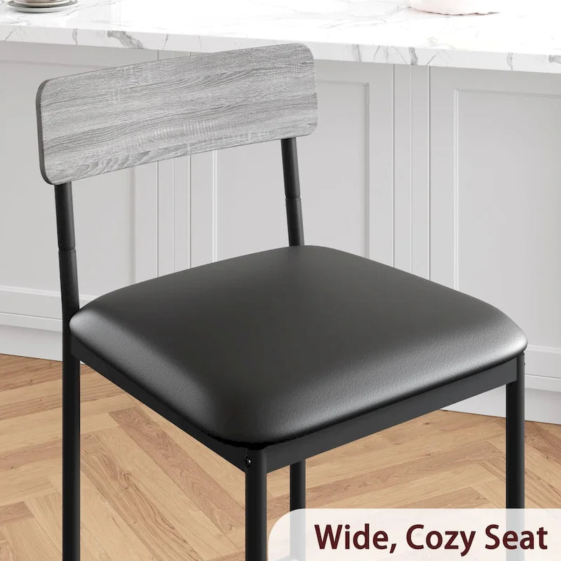 Ensemble de 2 tabourets de bar, tabourets de bar de cuisine avec repose-pieds