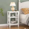 Modern Nightstand with 3-Tier Storage Shelves, Nightstands Set of 2