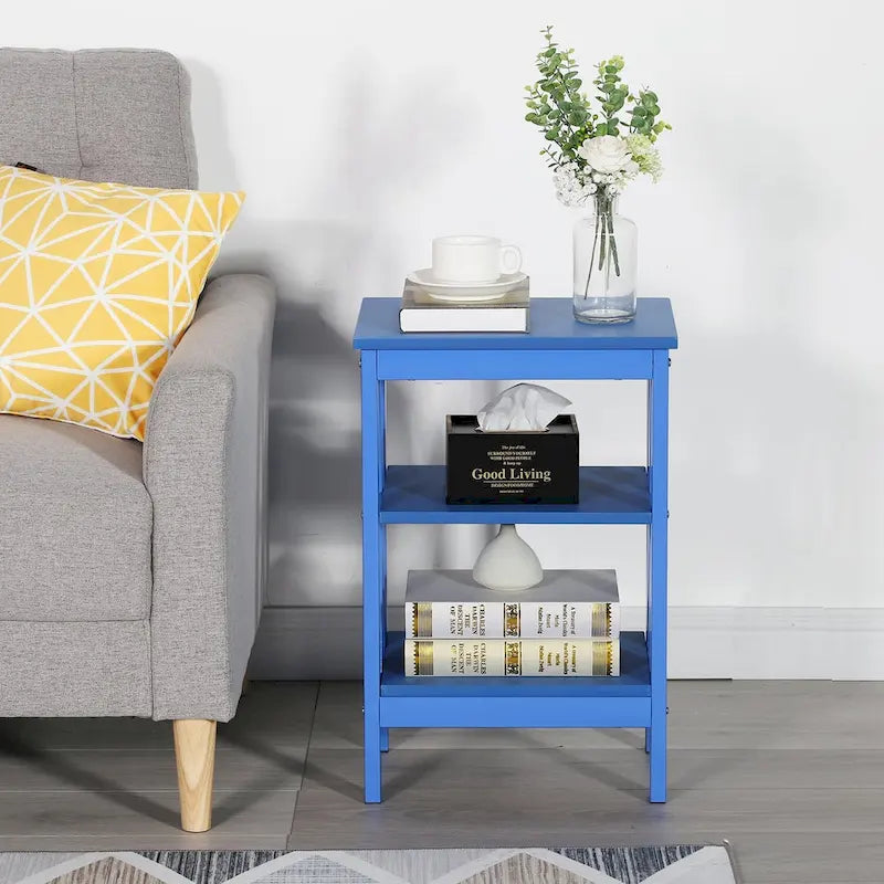 Table de chevet moderne avec 3 étagères de rangement, lot de 2 tables de chevet
