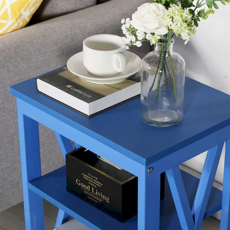 Table de chevet moderne avec 3 étagères de rangement, lot de 2 tables de chevet