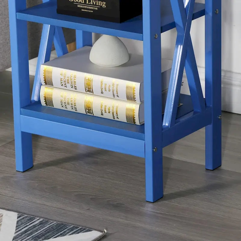 Table de chevet moderne avec 3 étagères de rangement, lot de 2 tables de chevet