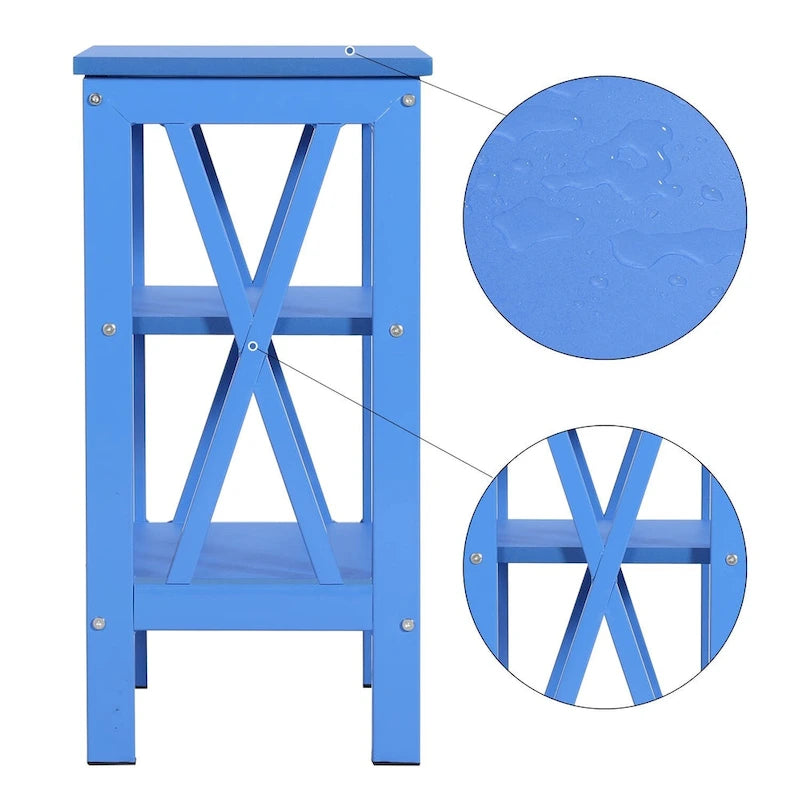 Table de chevet moderne avec 3 étagères de rangement, lot de 2 tables de chevet