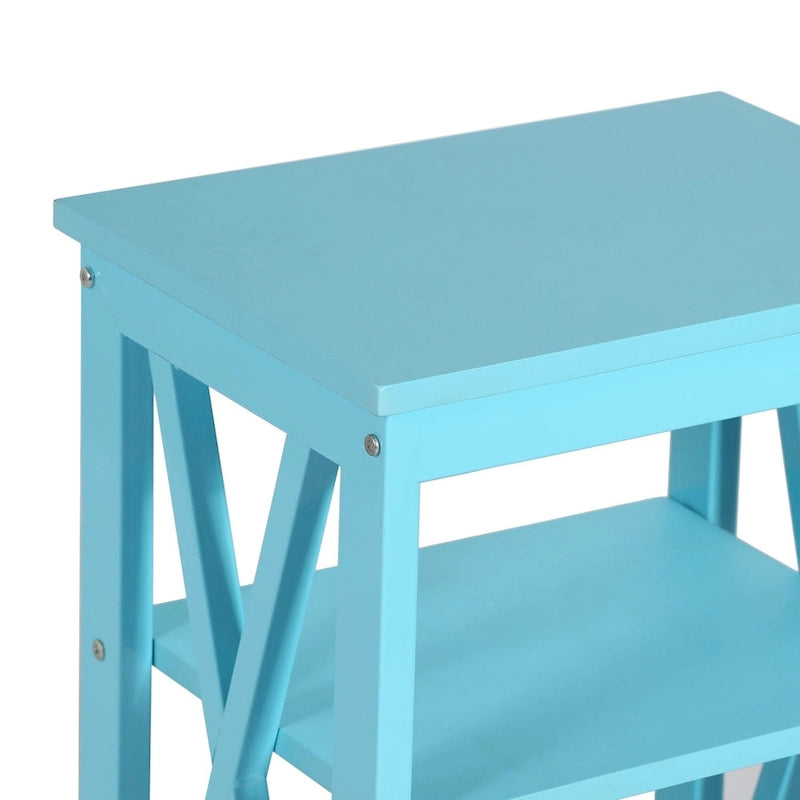 Table de chevet moderne avec 3 étagères de rangement, lot de 2 tables de chevet