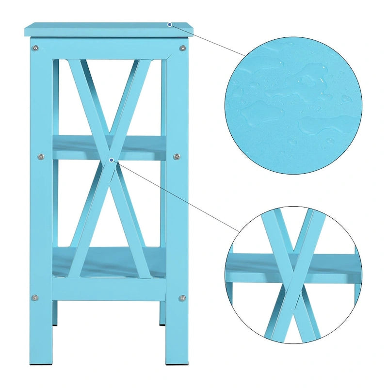 Table de chevet moderne avec 3 étagères de rangement, lot de 2 tables de chevet