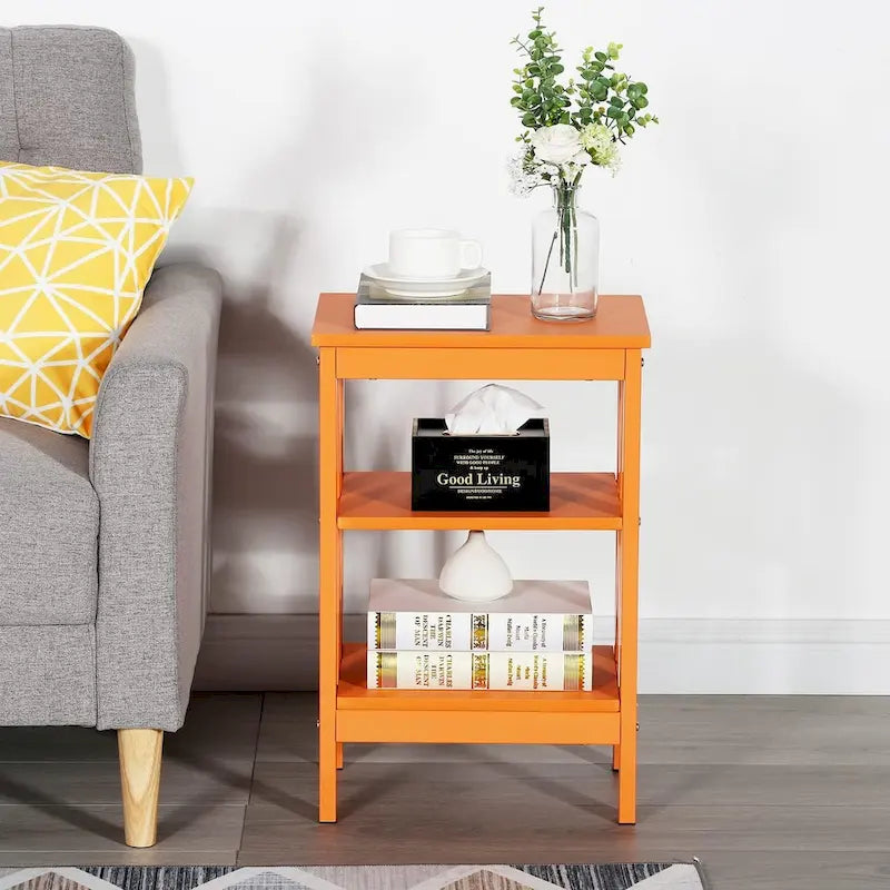 Table de chevet moderne avec 3 étagères de rangement, lot de 2 tables de chevet