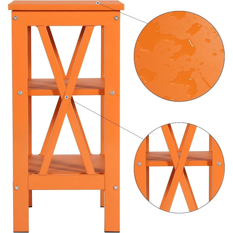 Table de chevet moderne avec 3 étagères de rangement, lot de 2 tables de chevet