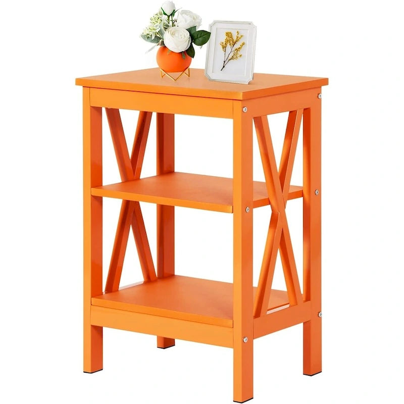 Table de chevet moderne avec 3 étagères de rangement, lot de 2 tables de chevet