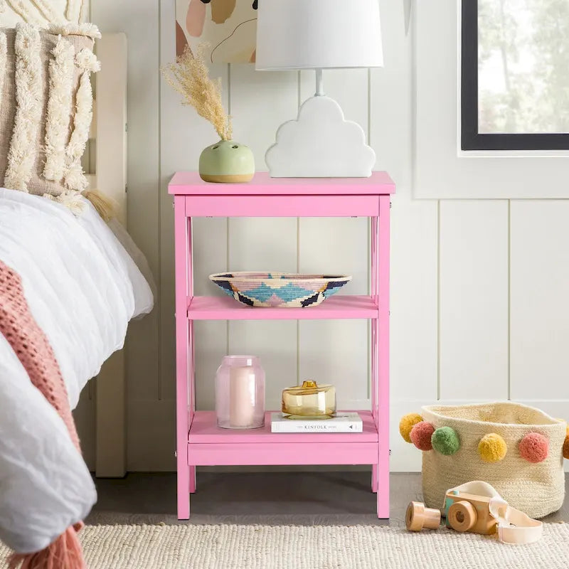 Table de chevet moderne avec 3 étagères de rangement, lot de 2 tables de chevet