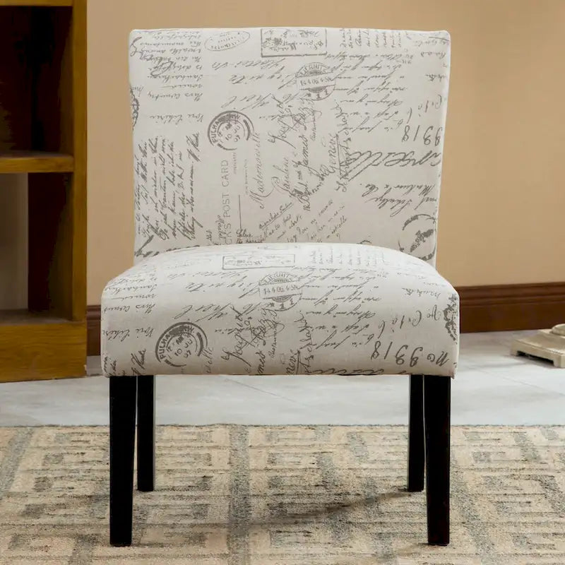 Fauteuil d'appoint moderne de 64,7 cm avec pieds en bois pour salon