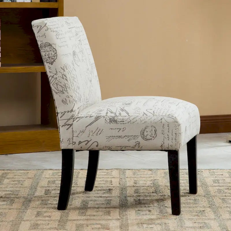 Fauteuil d'appoint moderne de 64,7 cm avec pieds en bois pour salon