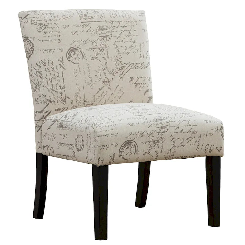 Fauteuil d'appoint moderne de 64,7 cm avec pieds en bois pour salon