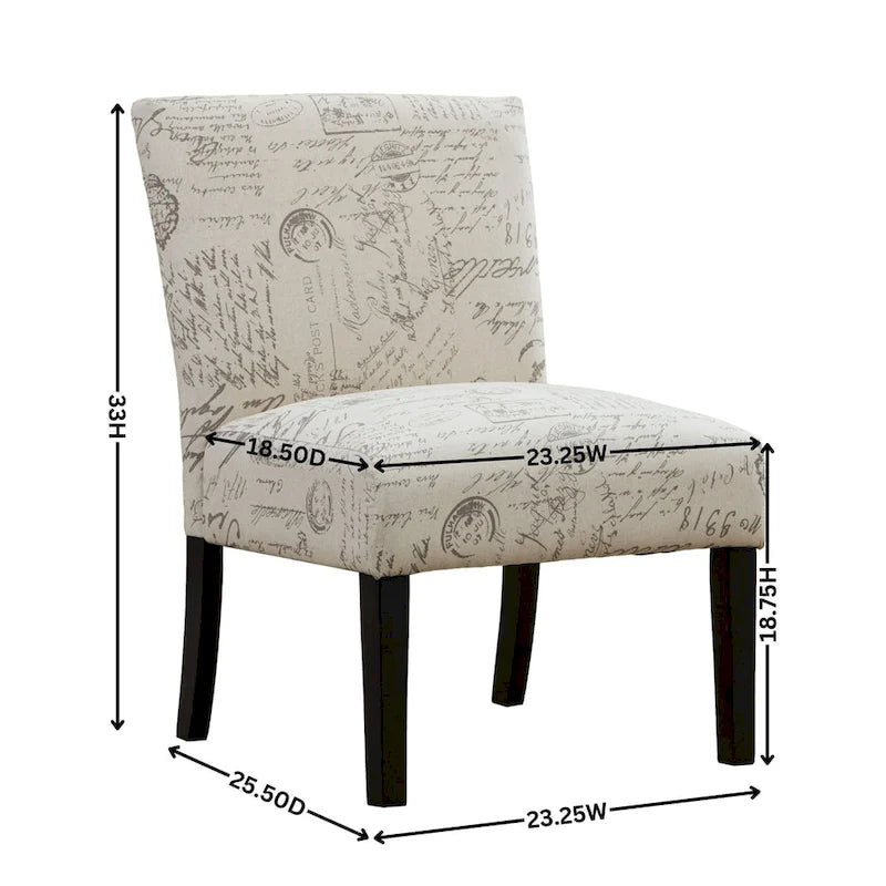 Fauteuil d'appoint moderne de 64,7 cm avec pieds en bois pour salon