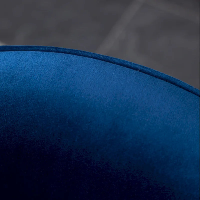 Fauteuil d'appoint moderne bleu 22 en velours avec piètement rond pivotant en métal pour le salon