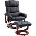Fauteuil inclinable pivotant dossier haut noir 28.8 avec ottoman