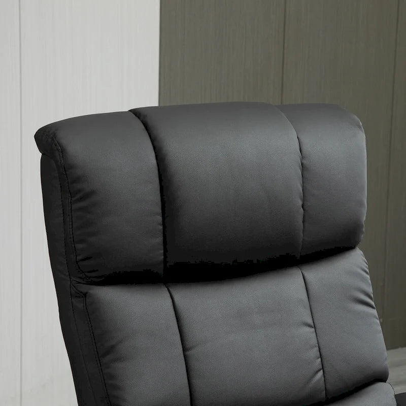 Fauteuil inclinable pivotant dossier haut noir 28.8 avec ottoman