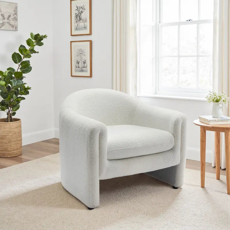 Fauteuil d'appoint moderne capitonné à dossier arrondi