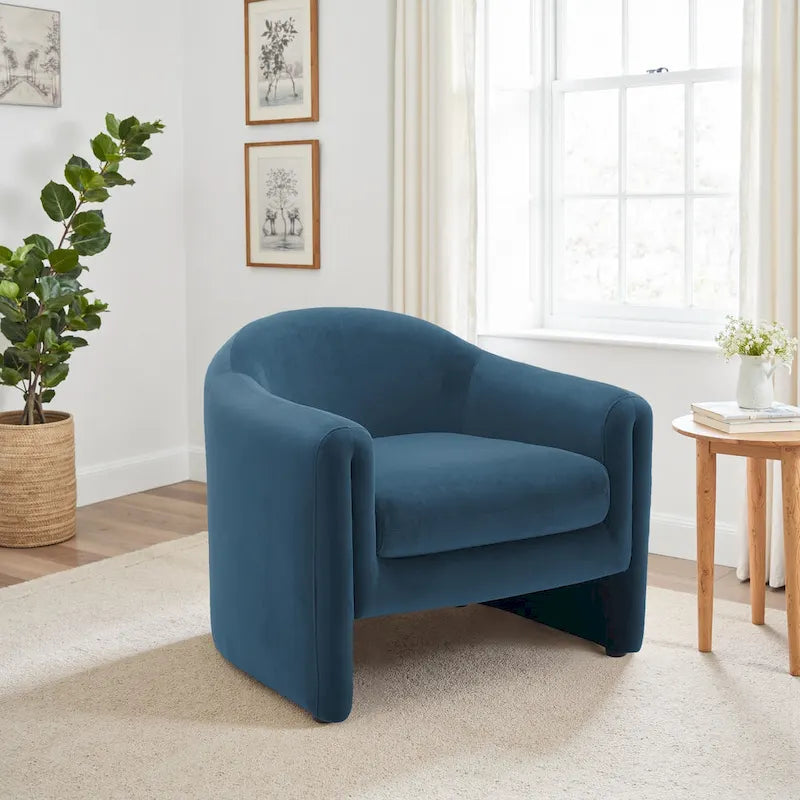 Fauteuil d'appoint moderne capitonné à dossier arrondi