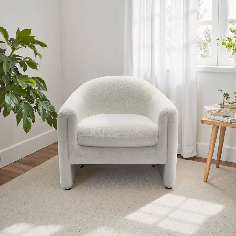 Fauteuil d'appoint moderne capitonné à dossier arrondi