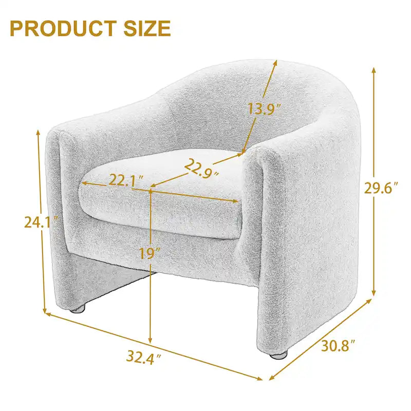Fauteuil d'appoint moderne capitonné à dossier arrondi