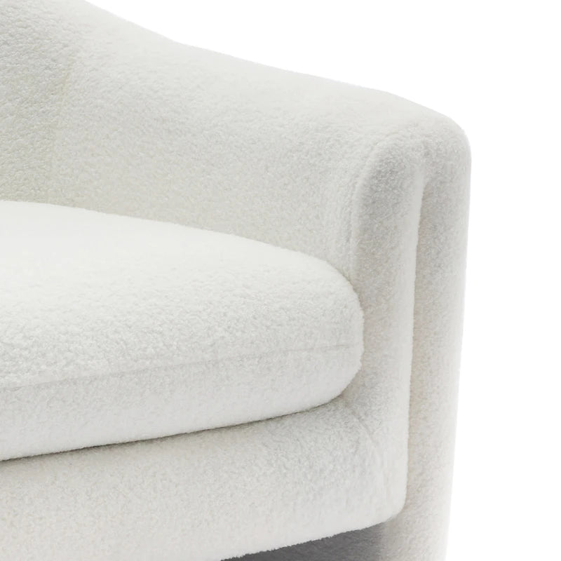 Fauteuil d'appoint moderne capitonné à dossier arrondi
