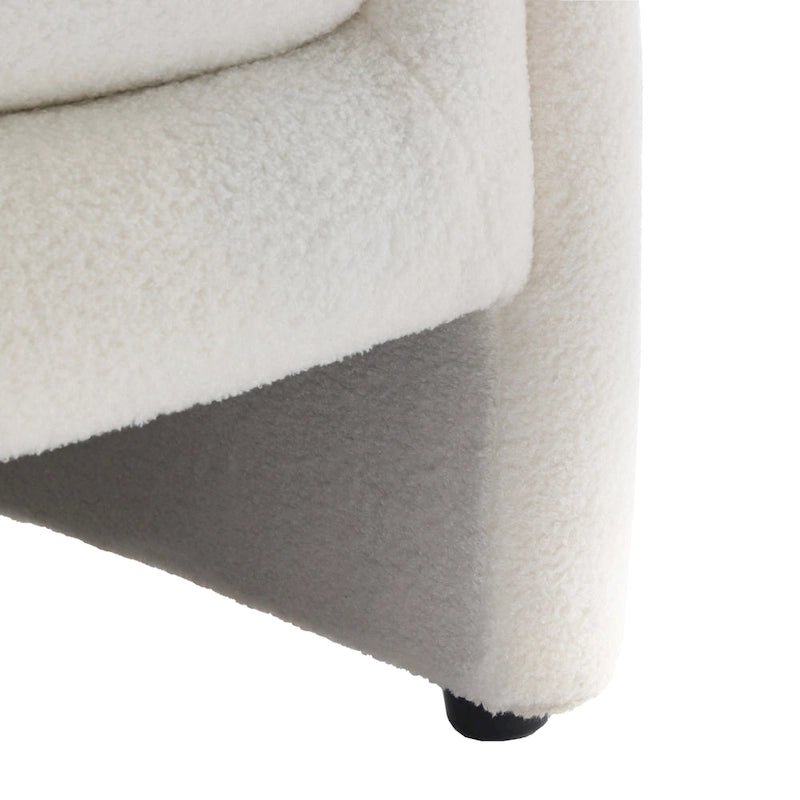 Fauteuil d'appoint moderne capitonné à dossier arrondi