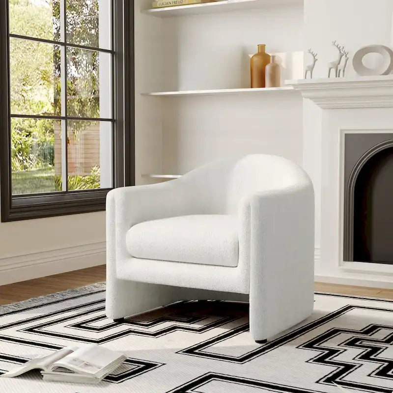 Fauteuil d'appoint moderne capitonné à dossier arrondi
