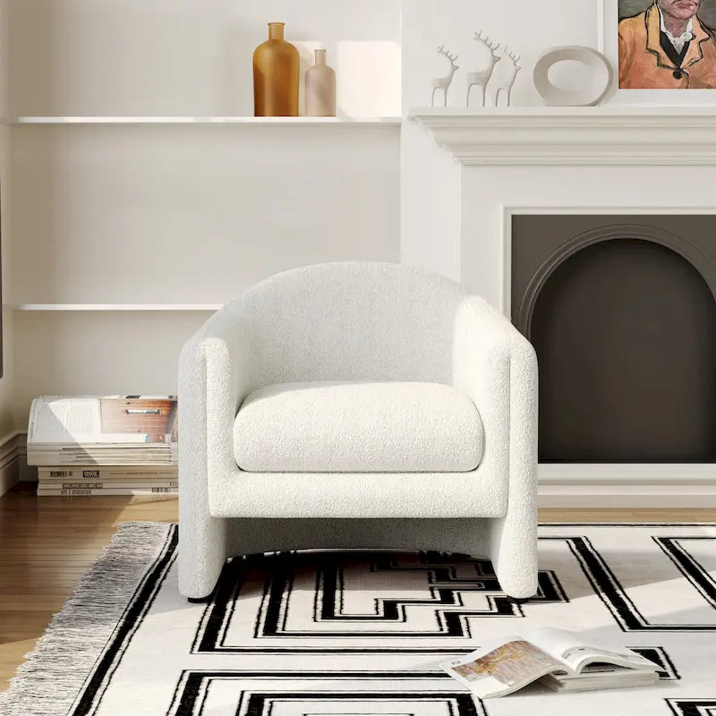 Fauteuil d'appoint moderne capitonné à dossier arrondi