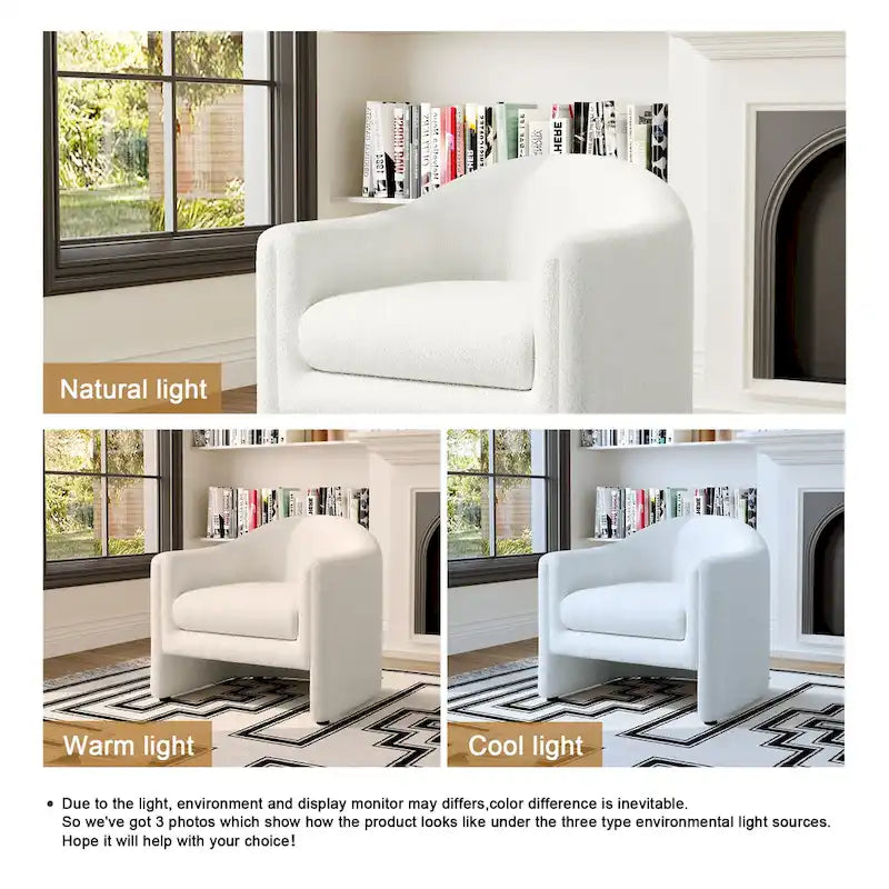Fauteuil d'appoint moderne capitonné à dossier arrondi