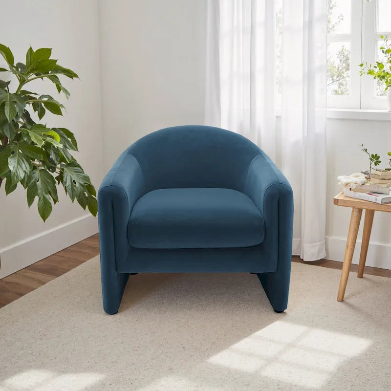 Fauteuil d'appoint moderne capitonné à dossier arrondi