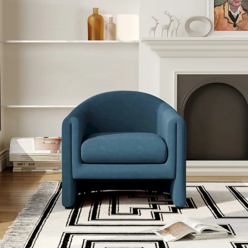 Fauteuil d'appoint moderne capitonné à dossier arrondi