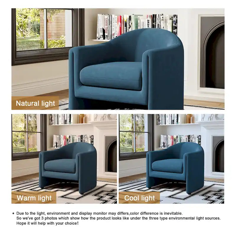 Fauteuil d'appoint moderne capitonné à dossier arrondi