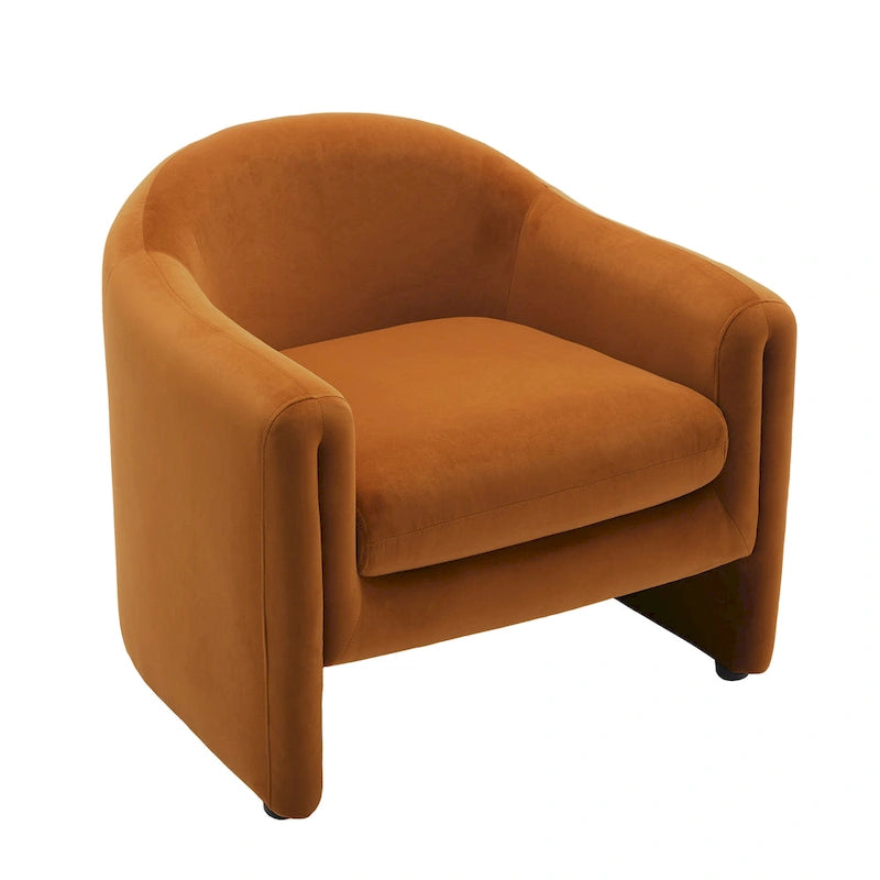 Fauteuil d'appoint moderne capitonné à dossier arrondi