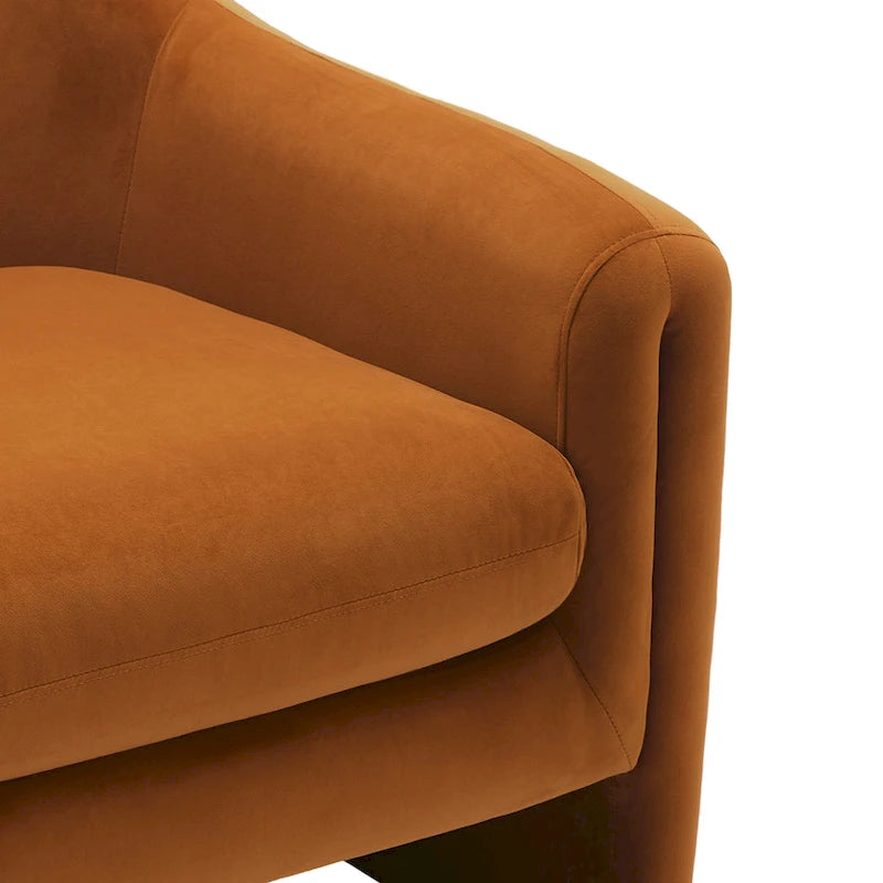 Fauteuil d'appoint moderne capitonné à dossier arrondi